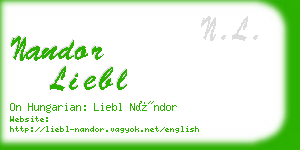 nandor liebl business card